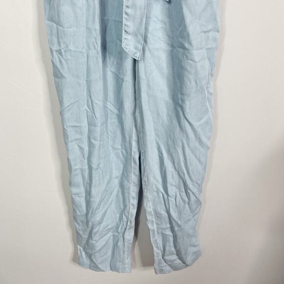 Reistor XSmall Blue Denim Evening Chai Jumpsuit Hidden Button Pockets Tencel - Picture 5 of 15